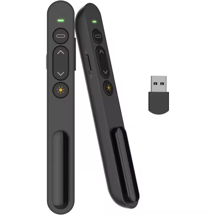 Presentation Pointer, Remote Slide Presenter Controller for PowerPoint/Keynote/Hyperliens/Google Slides/PDF/MS Word for Conferences, Meetings, Reports, PowerPoint, etc. Plug & Play - 1