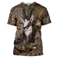 Camiseta De Verano Para Hombre Casual Camuflaje 3D Con Animal Salvaje Quick-Drying Camiseta Corta De Cuello Redondo Para Exterior - details 2