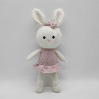 Muñeco De Lana De Conejo Hecho a Mano Juguetes De Peluche Almohada De Cuddle Para Bebés Alivio Del Sueño Pareja De Conejos Tejidos Unisex - details 0