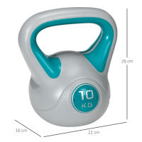 SPORTNOW Pesa Rusa 10 kg Kettlebell Revestimiento de PU y Relleno de Arena Mango Ancho para Entrenamiento Culturismo en Casa Gimnasio 22x16x26 cm - details 2