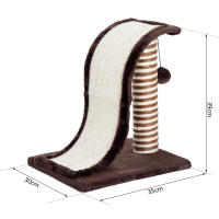 PawHut PawHut Árbol Rascador para Gatos tipo Centro de Juegos con Poste de Sisal Natural y Pelota para Jugar y Arañar 35x30x39cm Color Marrón - details 2