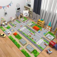 Alfombra Creativa De Juego De Puzzle Para Habitación De Niños Y Sala De Estar Moderna De Poliéster 100% Decorativa Y Antideslizante - details 7