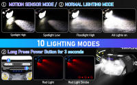 Lámpara Frontal LED De 9 Luces Fuertes Recargable Por USB Con Sensor De Movimiento Luz Portátil Para Pesca Camping Actividades Al Aire Libre - details 13