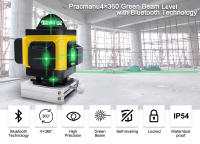 Pracmanu 16 Líneas Nivel De Láser 4D 360° Con Control Remoto Banda De Luz Verde Horizontal Y Vertical Auto-Nivelado - details 0