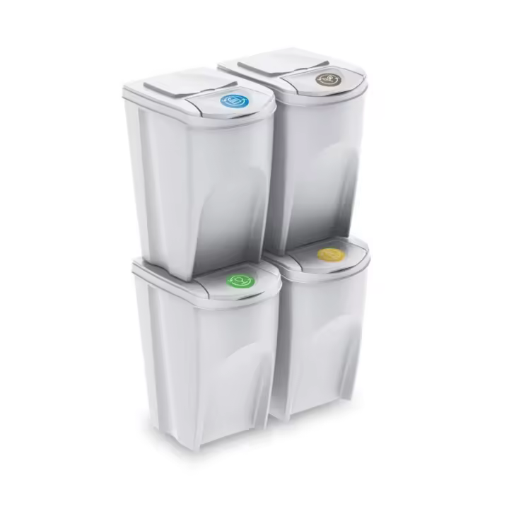 Prosperplast Set 4x35l Cubos de Reciclaje Papel Vidrio Plastico - 1