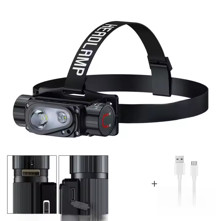 Linterna Frontal LED Recargable USB Con Sensor De Movimiento 18650 21700 10 Modos De Iluminación Lámpara De Trabajo Para Exterior Camping Pesca Caza - 1