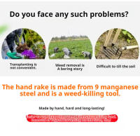 Rake Multifuncional De Acero Mángano Resistente Y Duradero Para Jardín Herramienta Agrícola Con Mango De Madera Outil De Jardinage - details 0