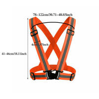 Chaleco De Seguridad Elástico Ajustable Para Correr Y Ciclar Con Cinturones Reflejos Nocturnos Para Adultos Y Niños Ropa Deportiva Con Bandas Adelantadas Unisex Material De Poliéster - details 6