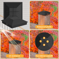 Cubiertas De Poste De Madera 12Pcs Resistente Al Calor Y Impermeable Para Proteger El Jardín Cubiertas De Pared De Jardín De Plástico Sólido - details 4
