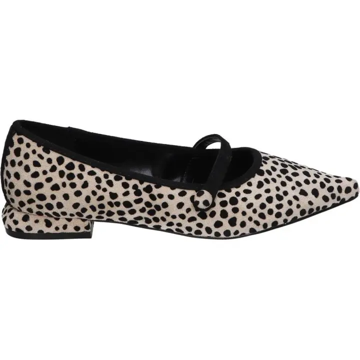 AZAREY | Zapatos Planos Azarey para Mujer – Mocasines en Color Beige con Estampado de Leopardo – Animal Print – Con Botón – Tendencia – Moda – Elegantes – Versátiles – Modelo 574H943 - 1