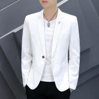 Traje Rosa Slim Fit Para Hombre Estilo Coreano Moda Casual Primavera Otoño Traje De Calle Elegante Con Solapa Única - details 1