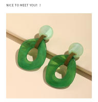 Pendientes Colgantes De Génesis Largos Y Coloridos Para Mujer Estilo Coreano Joyería Sencilla Forma Geométrica Tendencia - details 4