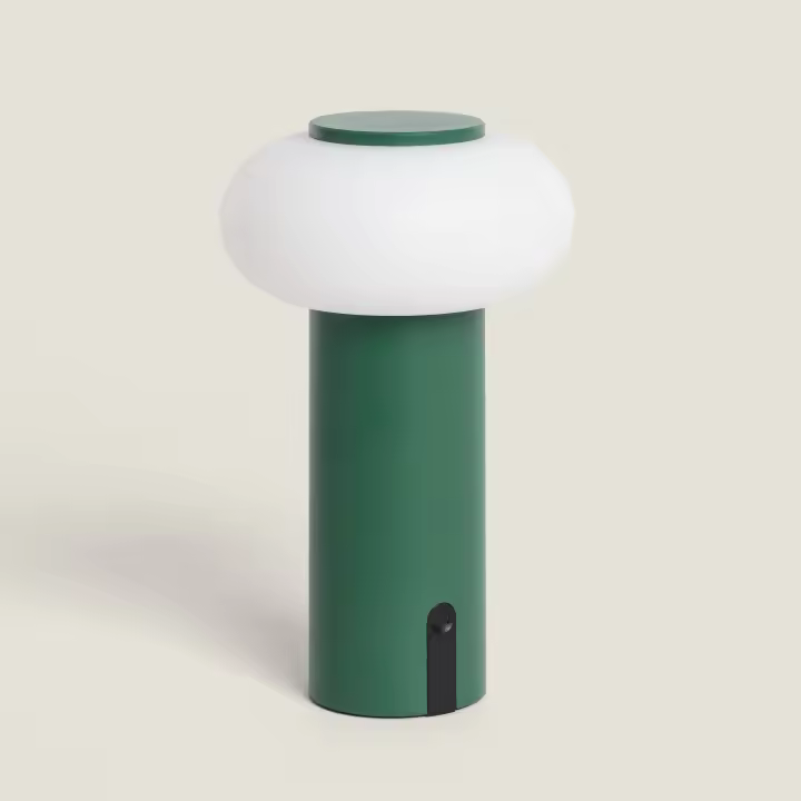 Ledkia Lámpara de Mesa LED Portátil para Exterior Metal con Batería Recargable Katse Verde - 1