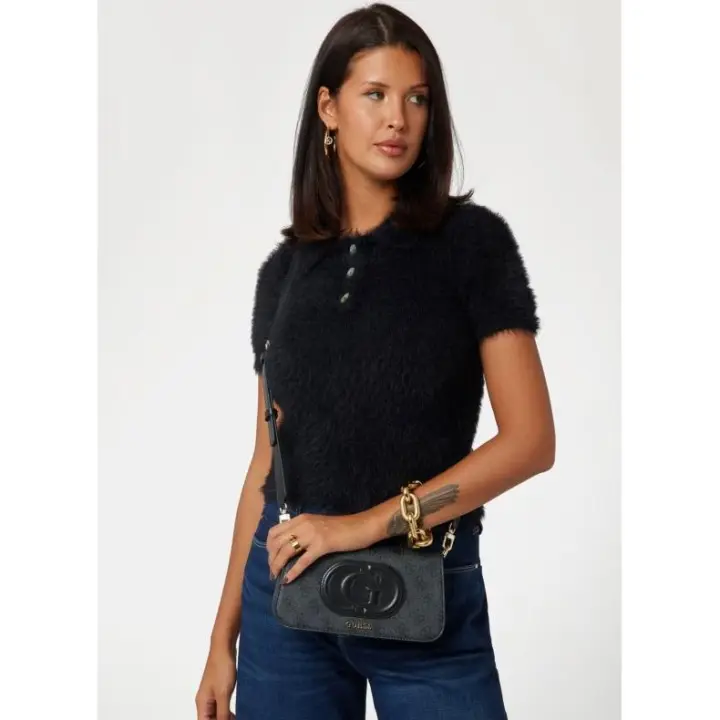 Bolso Guess Eco Mietta Flap Dhoulder Bag negro - 1