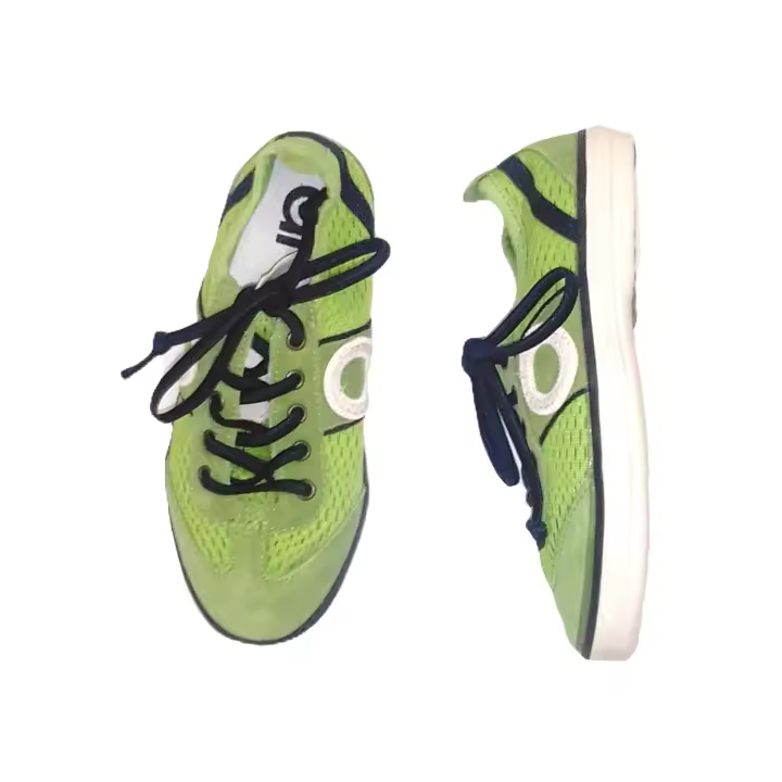 ARO_ ZAPATILLAS PICADA DELTA EN PIEL SERRAJE VERDE, CON CORDONES ELASTICOS - 1