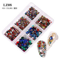 Kit De Diamantes Champagne Para Uñas Con 6 Cuadrículas De AB Cristales Planos Para Arte De Uñas Y Diseño De Manicura DIY Colores Mixtos - details 13