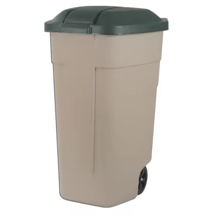 Curver cubo basura ext 100 l tapa plas+ruedas 58x52x88 cm 243674 - 1