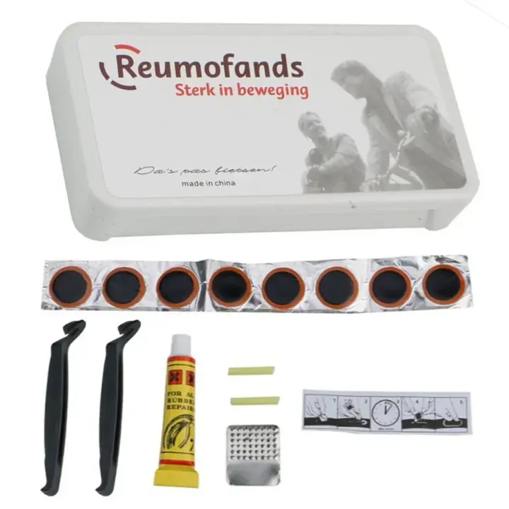 Kit De Reparación De Neumáticos De Bicicleta Ligero Con Caja De Parches De Goma Herramientas Multifuncionales Para Ciclismo Fácil Y Rápida Reparación - 1