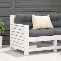 vidaXL Sofá jardín con reposabrazos y cojín madera pino marrón cera en color Marrón/taupe/Sin tratar/Antracita/Sin tratar/Beige y más | acolchados duraderos para sofás de jardín terraza exterior - details 4