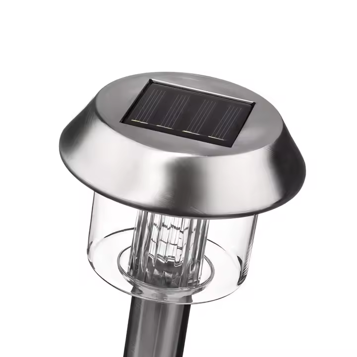 Aigostar Luz ideal para iluminar tu jardín con elegancia solar LED de ambiente para césped en acero inoxidable, diseño recto, 6500K - 1