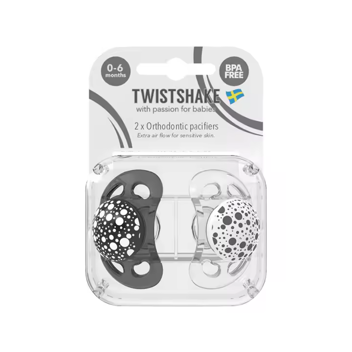 Chupetes Bebé Twistshake 2 Unidades 0-6 Meses Color Negro/blanco Período De Edad 0-6 Meses - 1