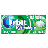 Orbit Refreshers, Chicles Sin Azúcar Sabor Hierbabuena que proporciona frescura inmediata, en formato gragea en pack de bolsillo (16 x 7 chicles) - details 0