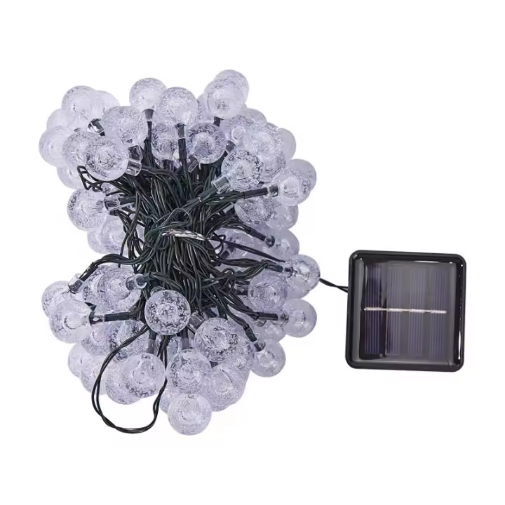 Lámparas De Bolitas Solares Para Exterior Cadena De Luces Impermeables Agua Cristal Navidad Fiesta De Jardín Decoración De Vacaciones - 1