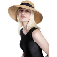 Kebedo Moda Sombrero de Paja Plegable Grande para Mujer, Sombrero Verano Marrón Transpirable con cinta Negra decorativa, Protección UV, Pamela de ala ancha Marrón para Sol, Playa, Viaje y Vacaciones, Talla Única Ajustable para Mujer Adulto 56-57CM - details 3
