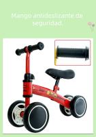 Bicicleta de Equilibrio Infantil sin Pedales, Bicicleta de Deslizamiento para Bebés de 1-2-3 Años, Cuatro Ruedas, Tres Colores - details 9
