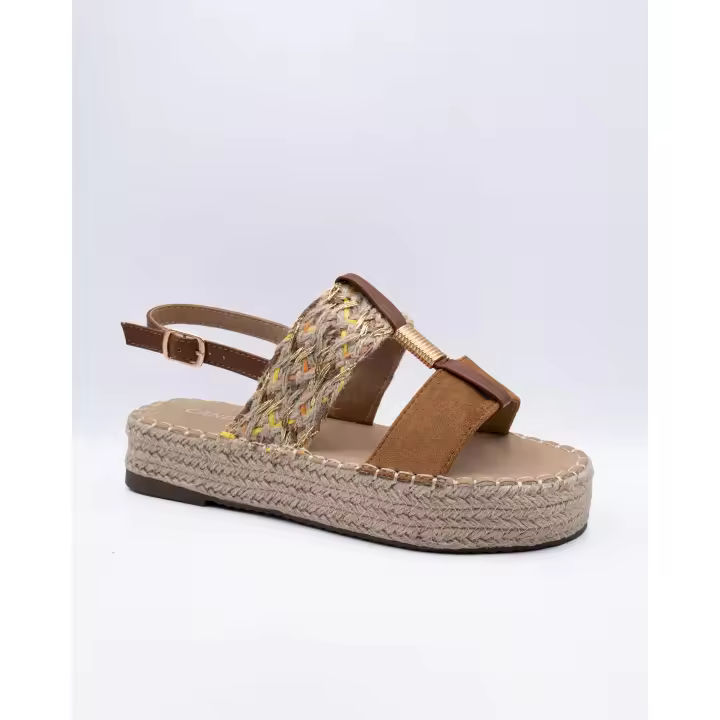 Sandalias Mujer Planas forrada de yute - Espadrilles Mujer con plataforma - 1
