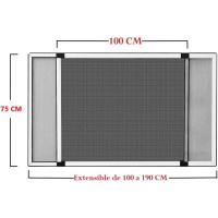 STARLEY-Mosquitera extensible de aluminio blanco, Mosquitera fija extensible color blanco adaptable a ventanas, anti-insectos (mosquitos o moscas). - details 3