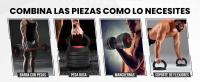 Juego de Mancuernas Ajustables 4 en 1 con Barra Recta de Conexión, Discos