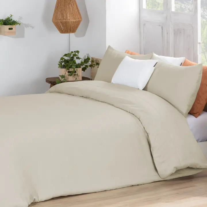 Manterol - Edredón duvet de entretiempo efecto arrugado con tejido suave y resistente para los meses de primavera y otoño. - 1