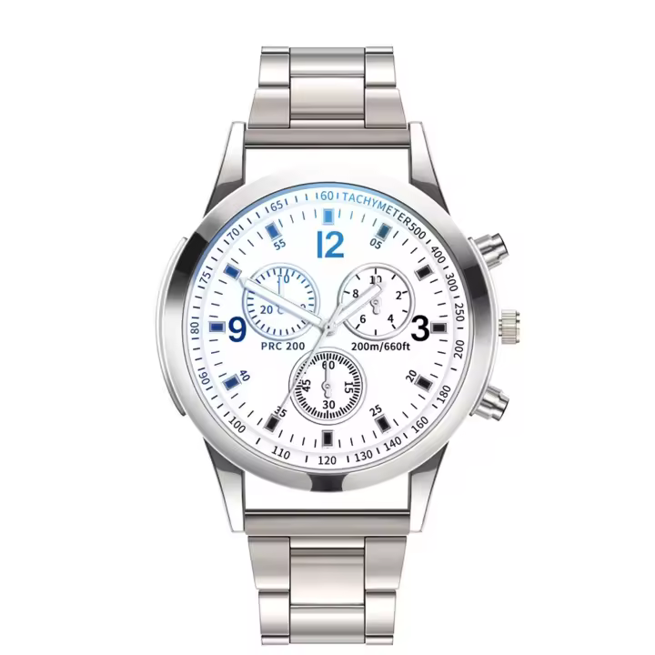 Reloj De Lujo De Cuarzo Con Dial De Acero Inoxidable Reloj Casual De Pulsera Estilo Business Resistente Al Agua Y Choque - 1