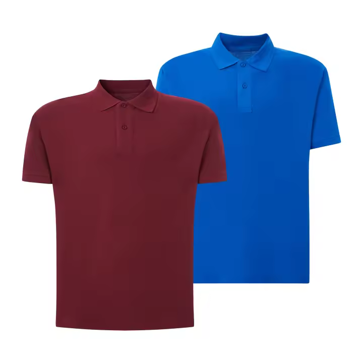 Pack de 2 Polos de Manga Corta para Hombre - Premium - 100% Algodón de Alta Calidad - 100% Algodón Peinado Preencogido - Color Burdeos y Azul Royal - Marca SO Wear Siempre Original - 1
