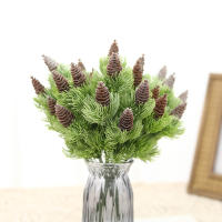Planta Artificial De Pino Verde Con Falsa Hierba Y Flores Para Familia Boda Oficina Accesorios DIY Arreglo Floral Falso - details 0