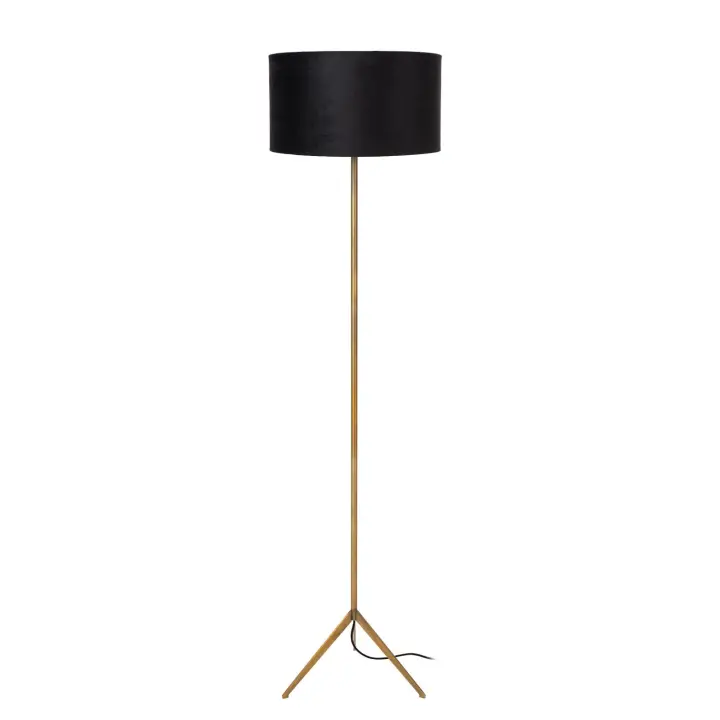 Lucide TONDO - Lámpara de suelo - Ø 38 cm - 1xE27 - Oro mate / Latón - 1