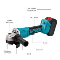 Amoladora angular a batería 125 mm, amoladora angular 21 V con 2 baterías y cargador, 13000 RPM motor sin escobillas, discos de corte de 125 mm, Con 2 de Corte, 3 velocidades, Amoladora Pequeña Eléctrica para Cortar, Pulir y Lijar - details 5