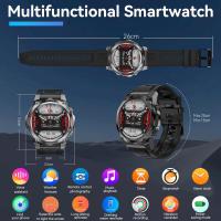 Reloj inteligente militar para hombres, pantalla AMOLED de 1,43", responde llamadas telefónicas, rastreador de actividad física con frecuencia cardíaca, oxígeno en sangre, rastreador de sueño, reloj inteligente resistente para iPhone y Android - details 0