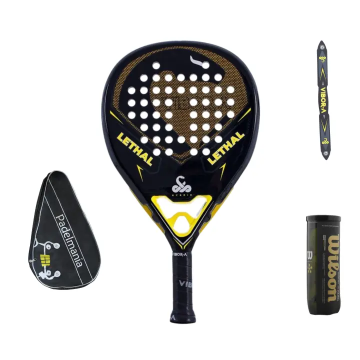 Pala de Pádel Vibor-a Lethal Hybrid + Funda Pádel Manía + Bote de Pelotas Wilson Premier - 1