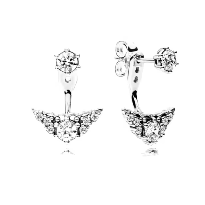 Pandora 296228CZ Pendientes de Coroneta de cuentos de hadas 925 Plata de ley - 1