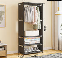 Perchero de pie y Zapatero Pared para Ropa Abrigos Estantería ropa estante MODA zapato armario empotrado organizador Vestíbulo CON TELA - details 3