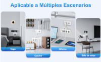 Regleta con Interruptores Individuales – 4 Enchufes + 3 Puertos USB | 1 USB-C | Enchufe Múltiple con Cable Corto de 5 cm | Adaptador de Pared Compacto, Blanco - details 7