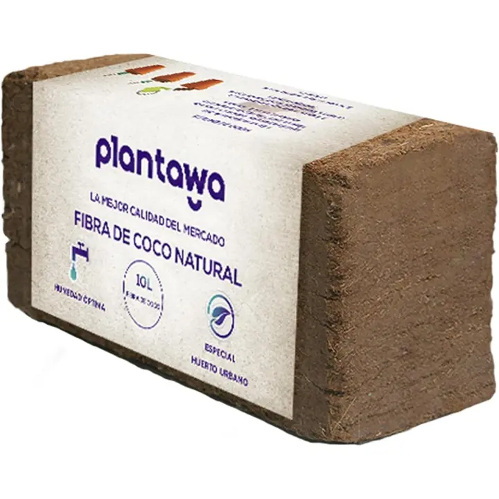 Plantawa Fibra Coco 10L, Bloque 650g Sustrato de Coco, Fibra de Coco Natural, Tierra para Plantas Uso Huerto Urbano Terrario Plantas Exterior Turba macetas - 1