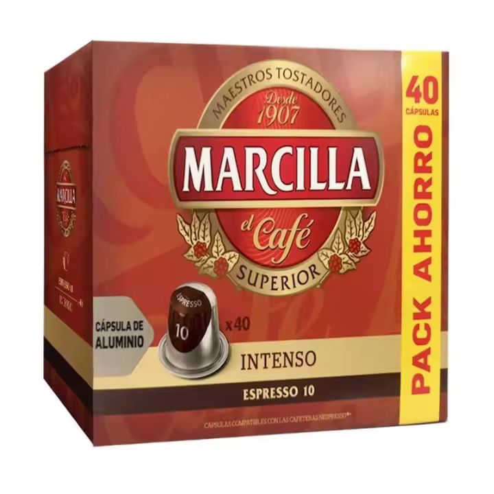 Intenso Marcilla, 40 cápsulas de aluminio compatibles con Nespresso 8711000386378 - 1