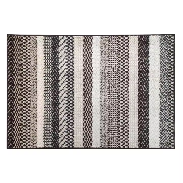 Alfombra de Salón Comercial Candela | 100% Polipropileno | Grosor 11MM | Base de Yute Antideslizante | Diseño Rayas | Suave y Resistente - 1