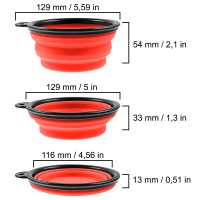 Ociodual Comedero Plegable Plato Bowl 350ml Color Rojo para Alimentar Perros Gatos Mascotas Cuenco Tazón Fuente Alimentación Bebedero Portátil Silicona Flexible Taza Copa Viaje - details 3