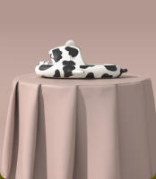 Pantuflas de tiburón y vaca para niñas, con suela gruesa, antideslizantes y de verano, ideales para usar al aire libre en casa o en el baño. - details 5