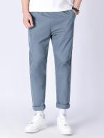 Pantalones De Verano Para Hombres Deportivos 2023 Ice Thin Straight Tube Secado Rápido Casual 9 Puntos Trousers Estudiantes Jóvenes - details 3
