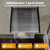Outsunny pent canopy marquesina para puerta de entrada 103 x 96,5 x 27 cm marquesina con protección UV, protección contra la lluvia protección solar para exterior aluminio negro - details 1